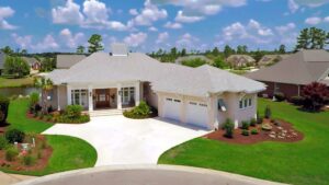Aerial View of Lanphear New Custom Home Construction