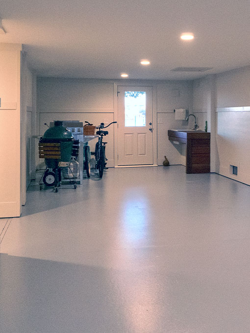 Photo of Finished Floor with 2-coats-of-paint on remodeled garage