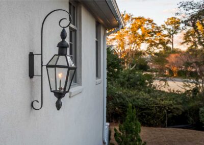 Photo of exterior lighting with gas line embedded